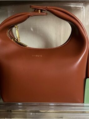 Tan vegan Leather Handle Bag
